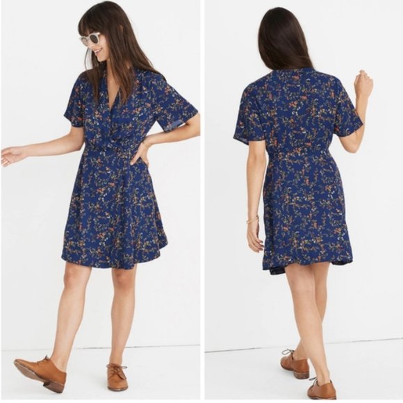 Madewell Dresses & Skirts - Madewell Amaranth Wrap Dress in Moonless Floral